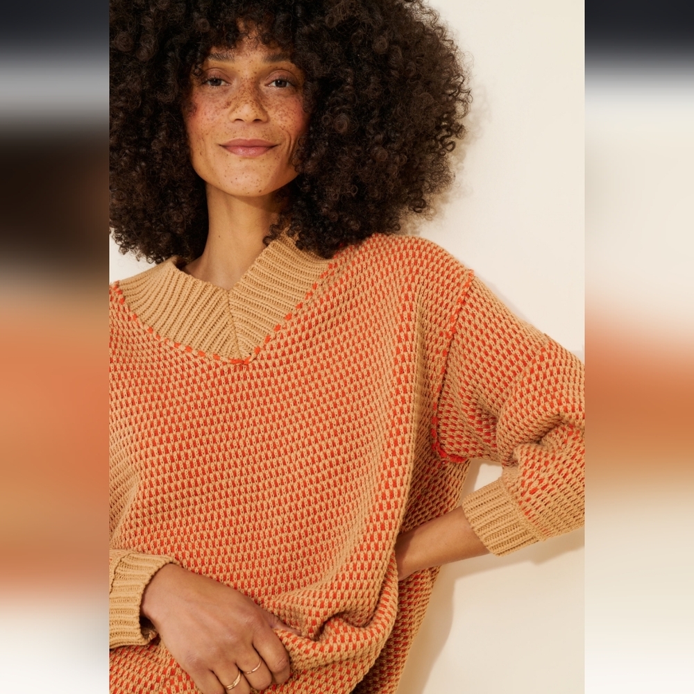 Free People Oversized Maisie Sweater Tangerine Size Small NWT$148 Rare Color - Picture 10 of 13